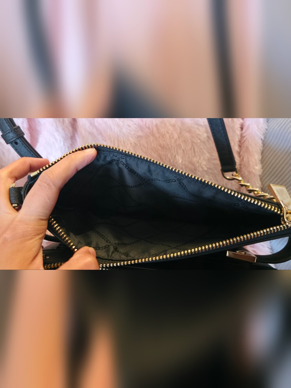 Michael Kors Black Crossbody with Gold Pyramid Accents - Picture 4 of 6